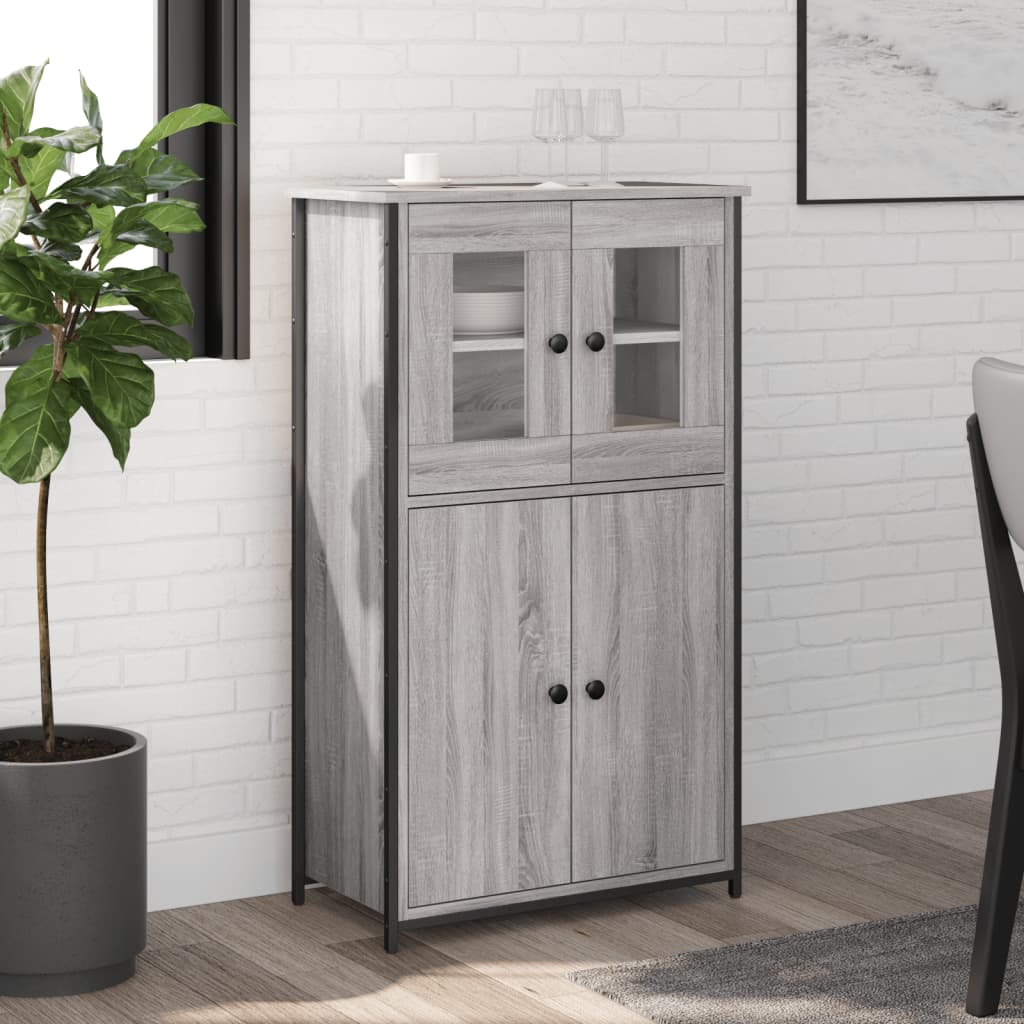 Vidaxl hoge kast 62x32x106,5 cm bewerkt hout grijs sonoma