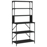 Vidaxl Bakkersrek 6-layer 90x40x180 cm verarbeitetes Holzschwarz