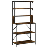 VIDAXL BAKKERSREK 6-LAYER 90X40X180 CM PRISHED HOLKEL Räucher Eiche Farbe