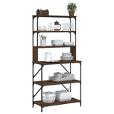 Vidaxl Bakers Rack 6-layer 90x40x180 cm verarbeitete Holzbraune Eiche Farbe
