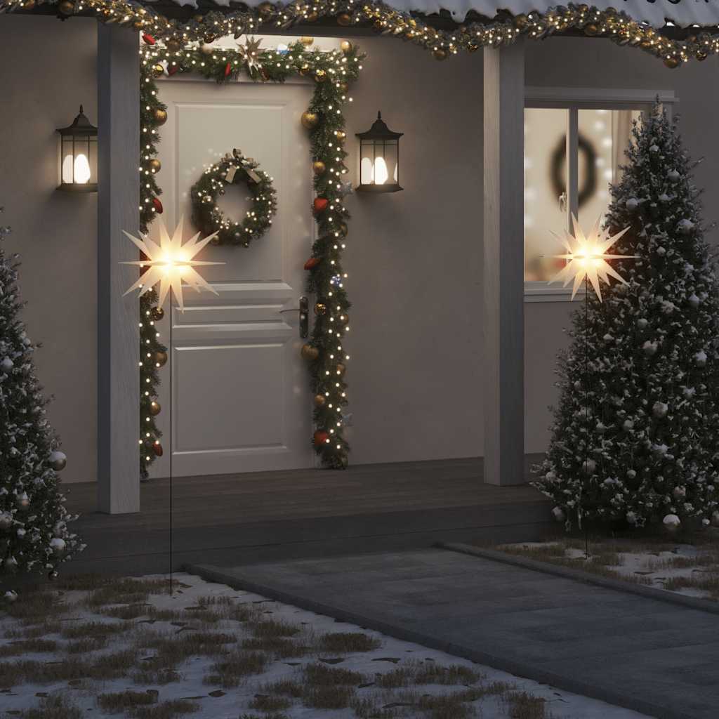 Vidaxx Weihnachtslampe mit Erdspieß und LED klappbar 57 cm weiß