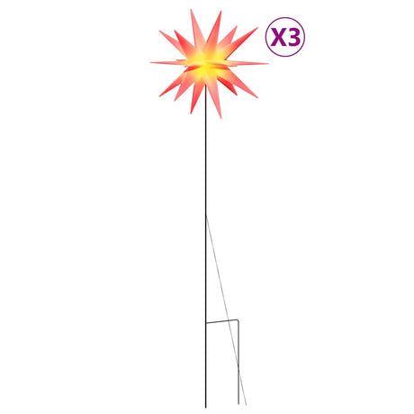 VIDAXL -Weihnachtslampen mit Bodennadel und LEDs 3 ST 35 cm rot
