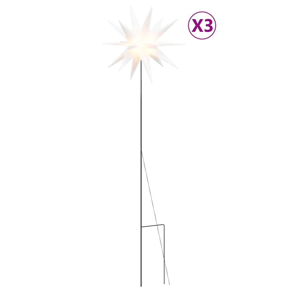 Vidaxl Weihnachtslampen mit Erdnadel und LEDs 3 ST 35 cm Weiß