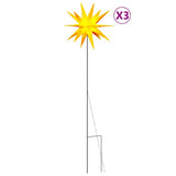 VIDAXL -Weihnachtslampen mit Erdnadel und LEDs 3 ST 35 cm Gelb