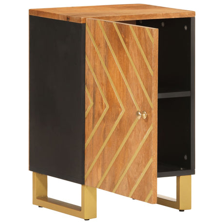 Vidaxl badkamerkast 38x33,5x58 cm massief mangohout bruin en zwart