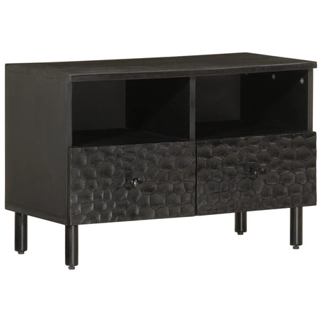 Vidaxl tv-meubel 70x33x46 cm massief mangohout zwart