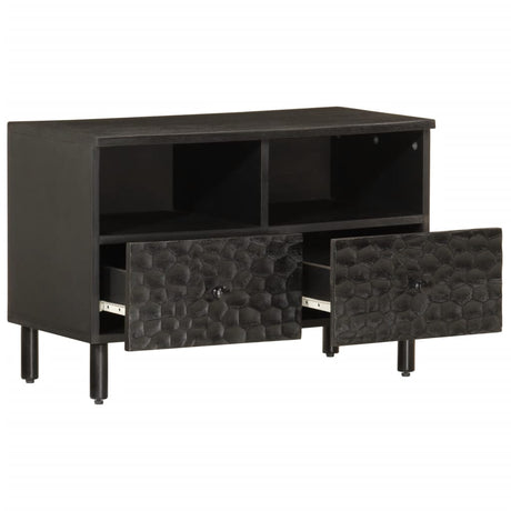 Vidaxl tv-meubel 70x33x46 cm massief mangohout zwart