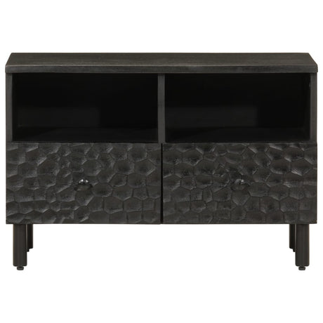 Vidaxl tv-meubel 70x33x46 cm massief mangohout zwart