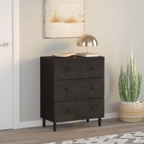 Vidaxl bijzetkast 60x33x75 cm massief mangohout zwart