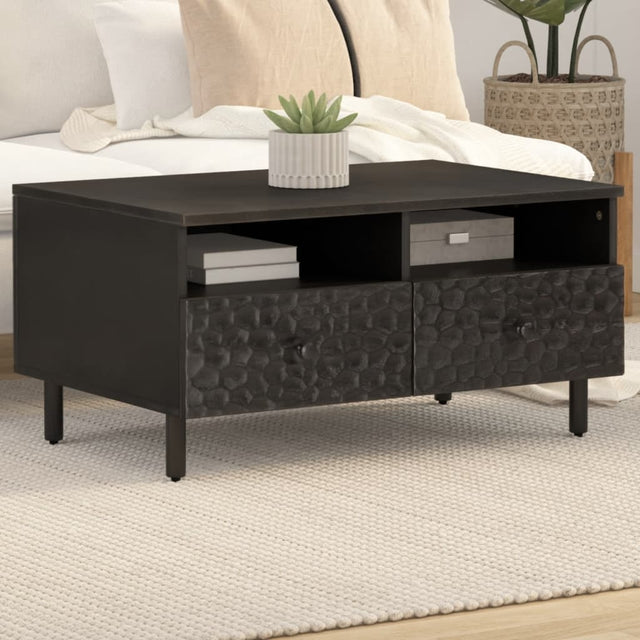 Vidaxl salontafel 80x54x40 cm massief mangohout zwart