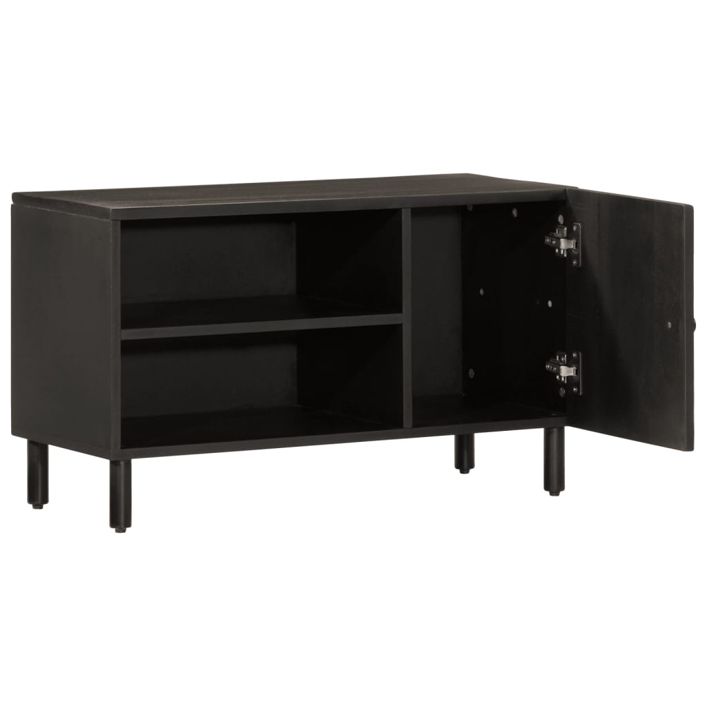 Vidaxl tv-meubel 80x31x46 cm massief mangohout zwart