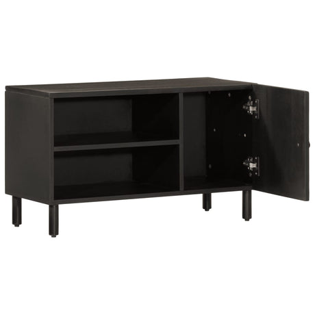 Vidaxl tv-meubel 80x31x46 cm massief mangohout zwart