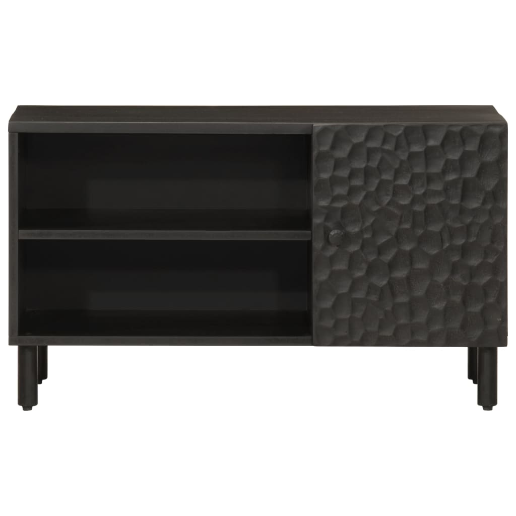 Vidaxl tv-meubel 80x31x46 cm massief mangohout zwart