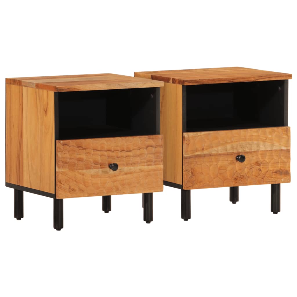 Vidaxl nachtkastjes 2 st 40x33x46 cm massief acaciahout