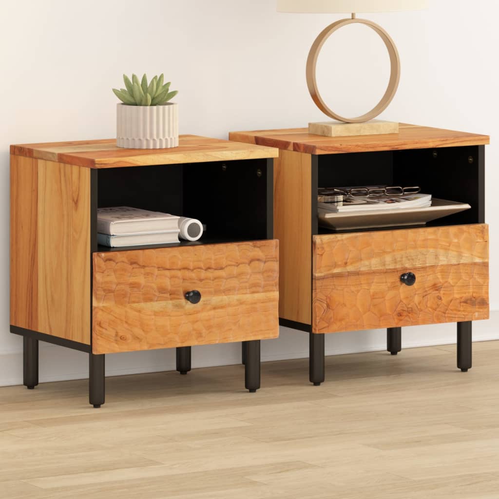 Vidaxl nachtkastjes 2 st 40x33x46 cm massief acaciahout