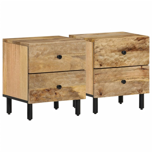 Vidaxl nachtkastjes 2 st 40x33x46 cm massief mangohout