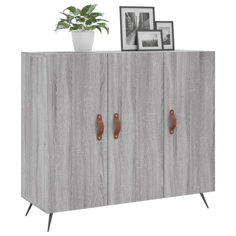 Vidaxl dressoir 90x34x80 cm bewerkt hout grijs sonoma eikenkleurig