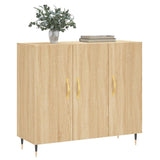 Vidaxl dressoir 90x34x80 cm bewerkt hout sonoma eikenkleurig