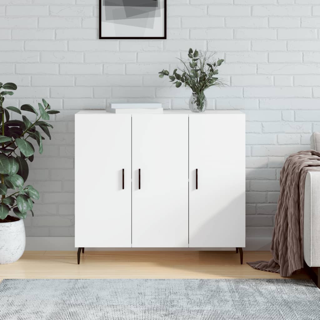 Vidaxl dressoir 90x34x80 cm bewerkt hout wit