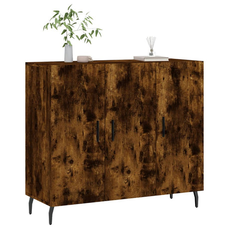 Vidaxl dressoir 90x34x80 cm bewerkt hout gerookt eikenkleurig