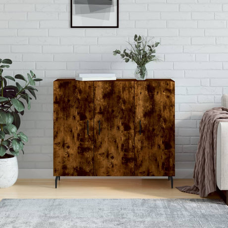Vidaxl dressoir 90x34x80 cm bewerkt hout gerookt eikenkleurig