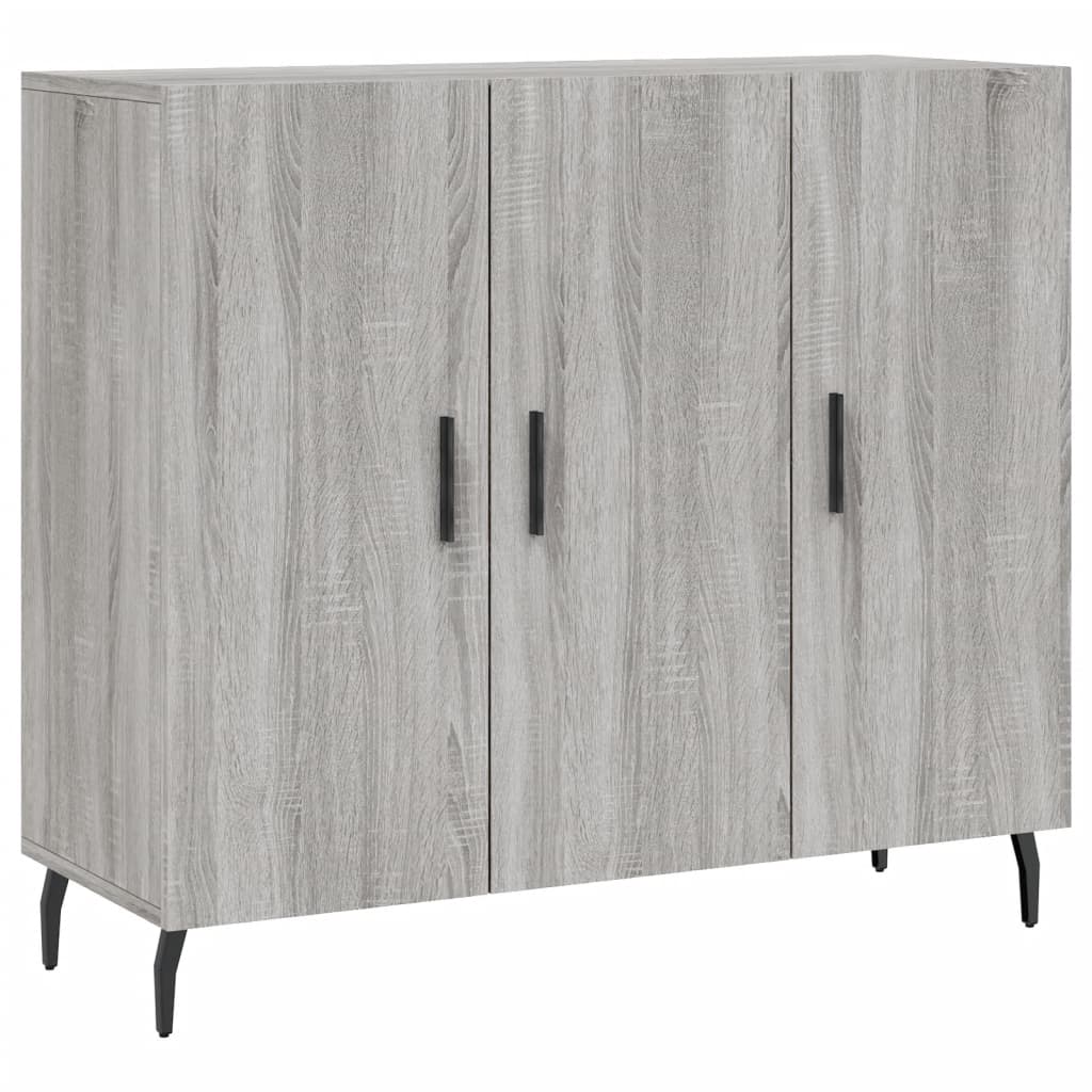 Vidaxl dressoir 90x34x80 cm bewerkt hout grijs sonoma eikenkleurig