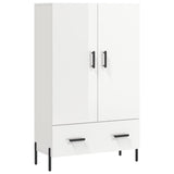 Vidaxl hoge kast 69,5x31x115 cm bewerkt hout hoogglans wit