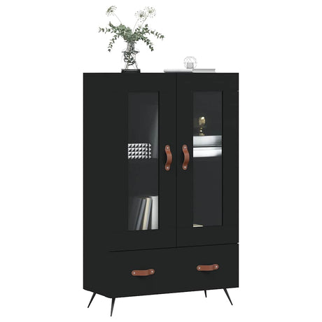 Vidaxl hoge kast 69,5x31x115 cm bewerkt hout zwart