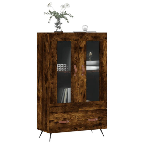 Vidaxl hoge kast 69,5x31x115 cm bewerkt hout gerookt eikenkleurig
