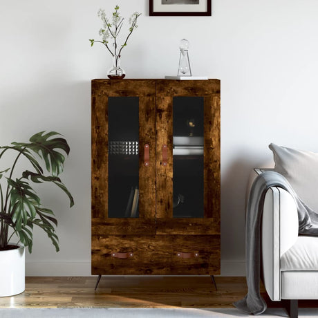 Vidaxl hoge kast 69,5x31x115 cm bewerkt hout gerookt eikenkleurig
