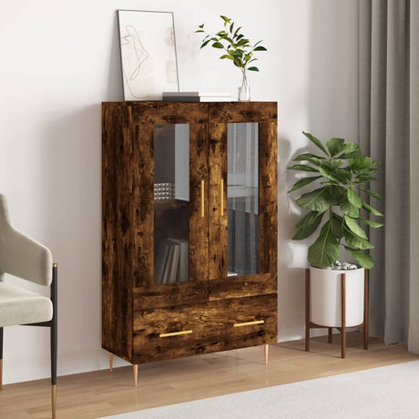 Vidaxl hoge kast 69,5x31x115 cm bewerkt hout gerookt eikenkleurig