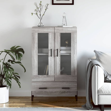 Vidaxl hoge kast 69,5x31x115 cm bewerkt hout grijs sonoma eikenkleurig