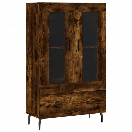 Vidaxl hoge kast 69,5x31x115 cm bewerkt hout gerookt eikenkleurig