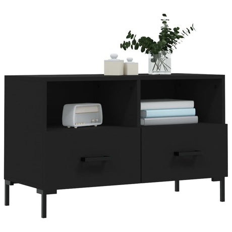 Vidaxl tv-meubel 80x36x50 cm bewerkt hout zwart