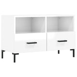 Vidaxl tv-meubel 80x36x50 cm bewerkt hout hoogglans wit