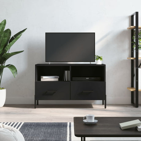 Vidaxl tv-meubel 80x36x50 cm bewerkt hout zwart
