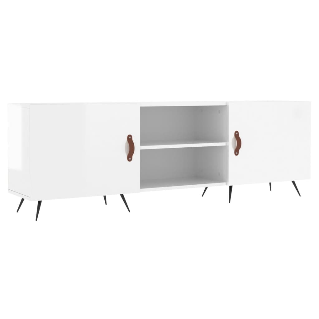 Vidaxl tv-meubel 150x30x50 cm bewerkt hout hoogglans wit
