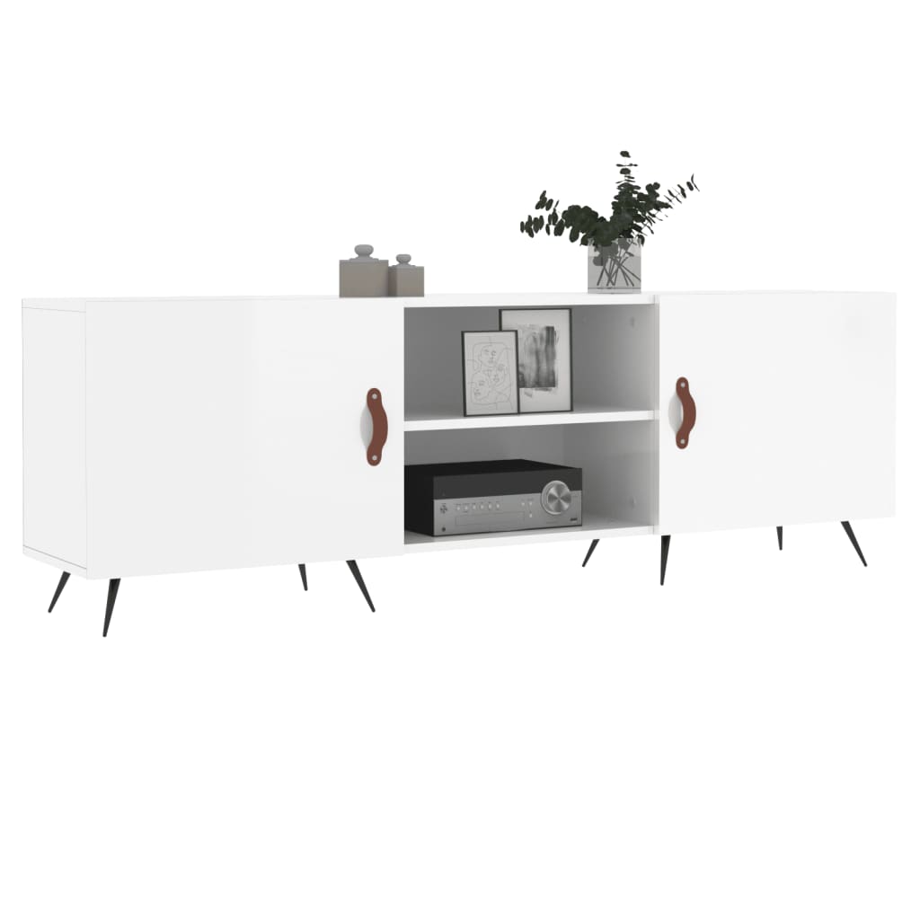 Vidaxl tv-meubel 150x30x50 cm bewerkt hout hoogglans wit