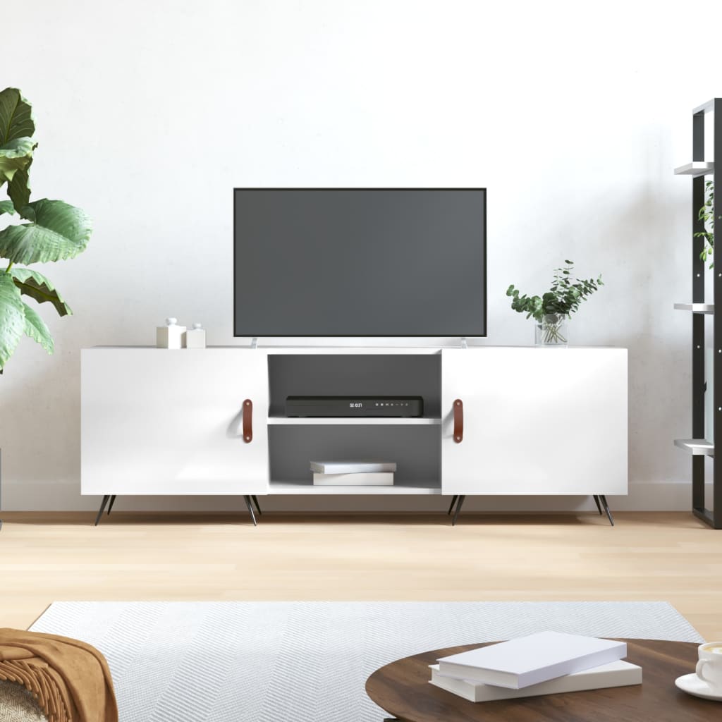 Vidaxl tv-meubel 150x30x50 cm bewerkt hout hoogglans wit