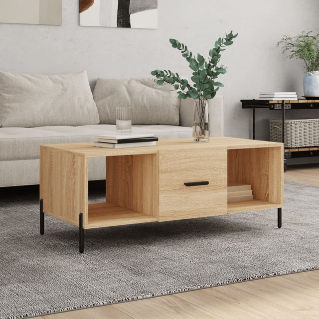Vidaxl salontafel 102x50x40 cm bewerkt hout sonoma eikenkleurig