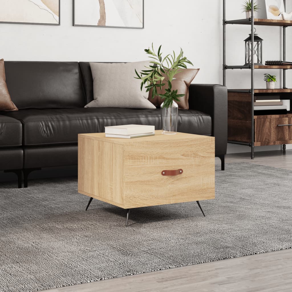 Vidaxl salontafel 50x50x35 cm bewerkt hout sonoma eikenkleurig
