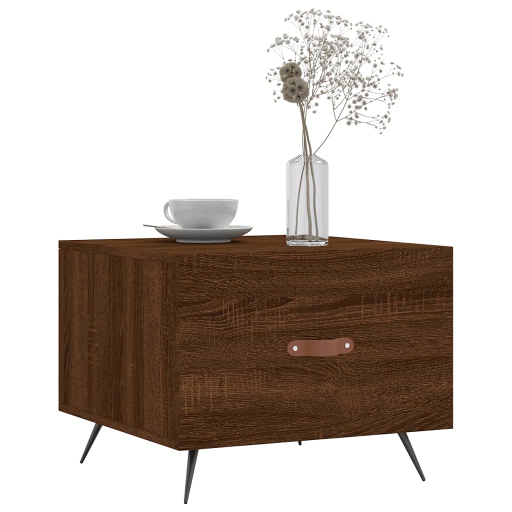 Vidaxl salontafel 50x50x40 cm bewerkt hout bruin eikenkleur