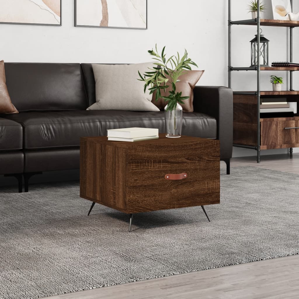Vidaxl salontafel 50x50x40 cm bewerkt hout bruin eikenkleur