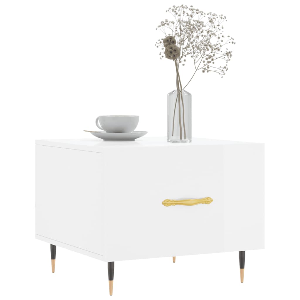 Vidaxl salontafel 50x50x40 cm bewerkt hout hoogglans wit