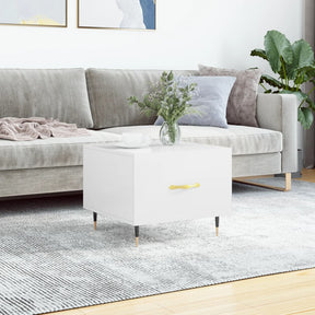 Vidaxl salontafel 50x50x40 cm bewerkt hout hoogglans wit