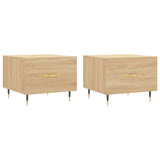 Vidaxl salontafels 2 st 50x50x40 cm bewerkt hout sonoma eikenkleurig