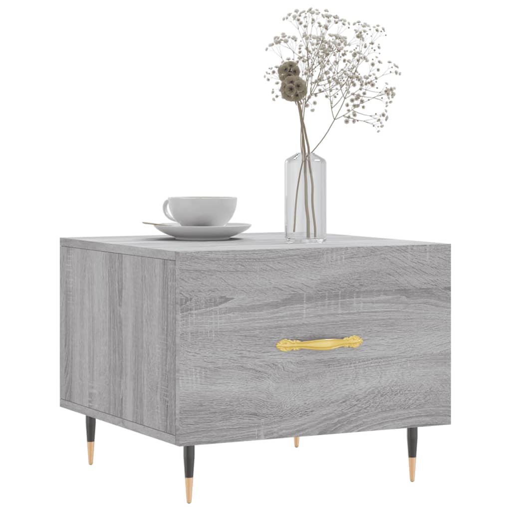 Vidaxl salontafel 50x50x40 cm bewerkt hout grijs sonoma eiken