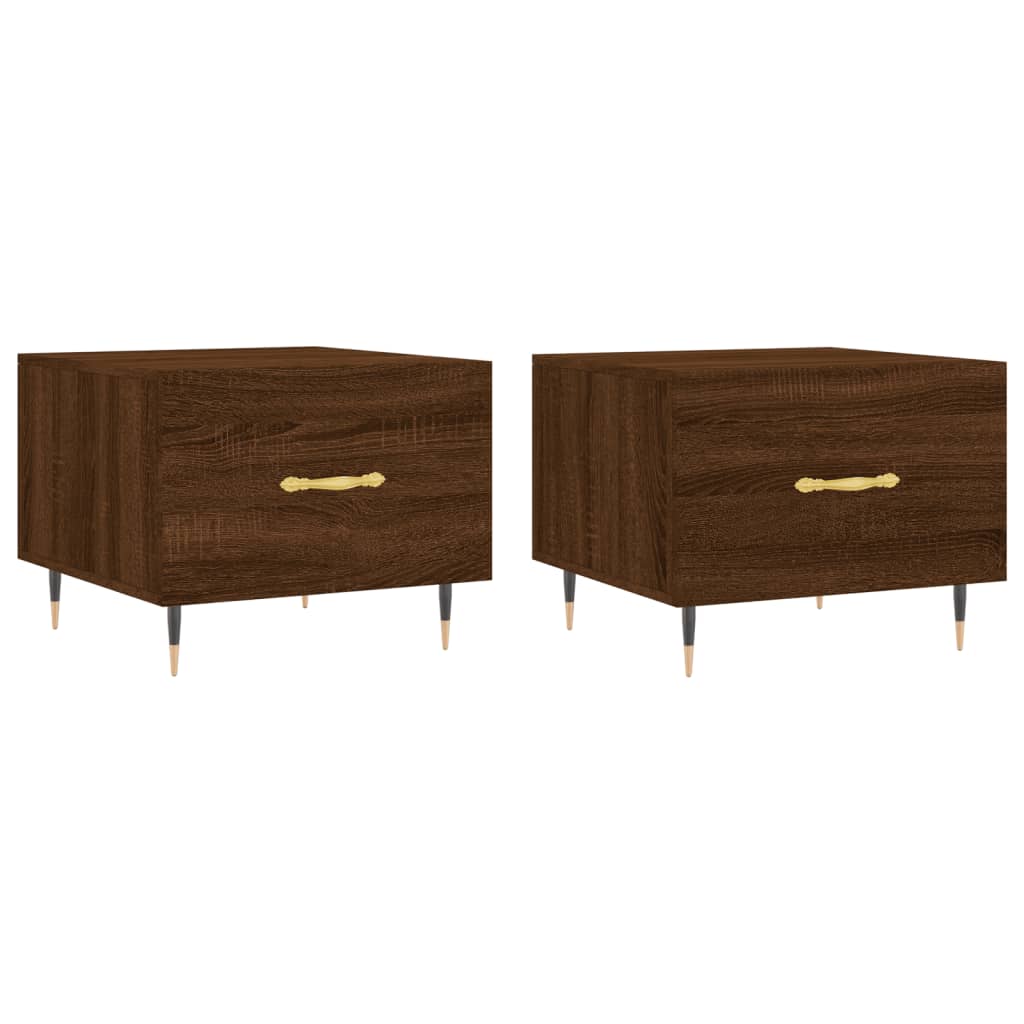 Vidaxl salontafels 2 st 50x50x40 cm bewerkt hout bruin eikenkleur