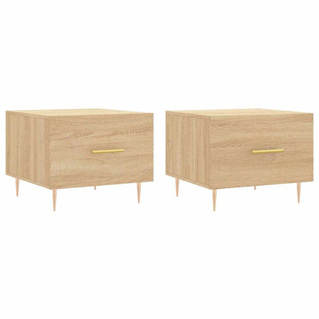 Vidaxl salontafels 2 st 50x50x40 cm bewerkt hout sonoma eikenkleurig