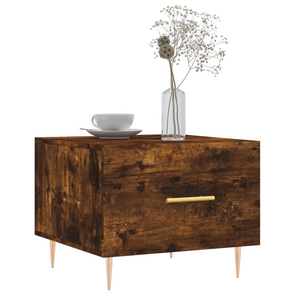 Vidaxl salontafel 50x50x40 cm bewerkt hout gerookt eikenkleurig